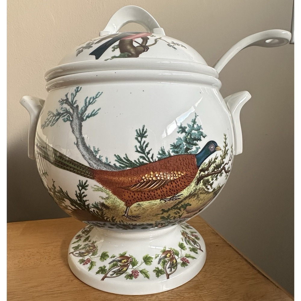 1978 Portmeirion Birds of Britain Soup Tureen with 1991 Garden Ladle